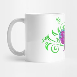 Decorative Pink Butterfly Silhouette Art Mug